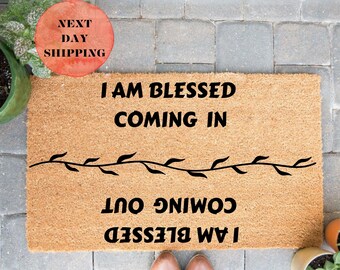 I Am Blessed Doormat, Housewarming Gift, Welcome Door Mat, New Home Gift, Front Doormat, Wedding Gift, Blessed Doormat, Front Door Decor