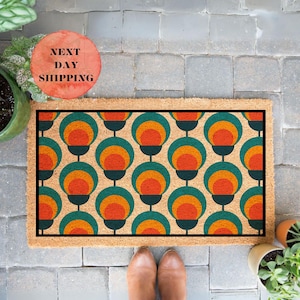 Retro Doormat, Boho Doormat, Welcome Mat, Outdoor Decor, Front Door Decor, Modern Welcome Mat, Front Door Mat, Modern Porch Decor, Home Gift