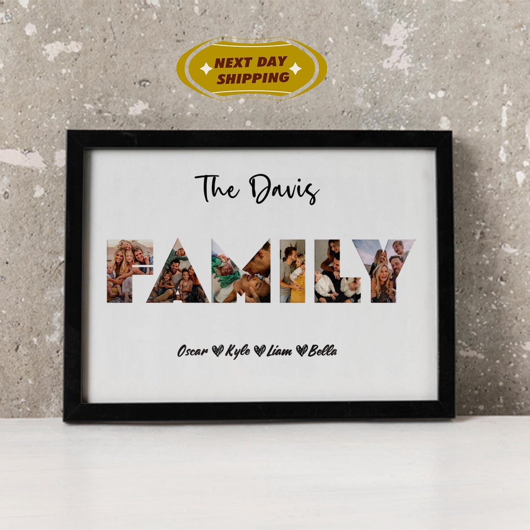 Family Photo Collage, Photo Collage, Family Gift, Living Room Art, Home ...
