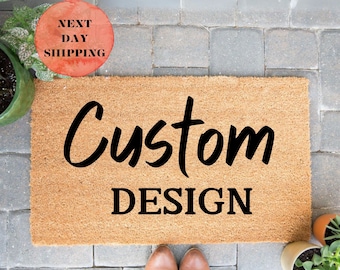 Personalized Coconut Fiber Doormat, Non-Slip PVC Backing, Housewarming Gift