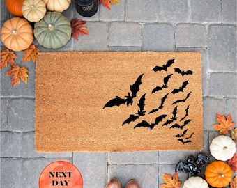 Spooky Bats Welcome Mat, Halloween Gift, Spooky Season, Fall Doormat