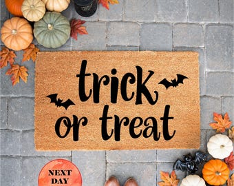 Trick or Treat Welcome Mat, Spooky Season, Fall Doormat, Halloween Home Decor