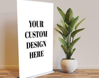 Banner enrollable personalizado, banner emergente, banner retráctil para negocios, banner retráctil, banner con logotipo para negocios, decoración personalizada, banner de pie