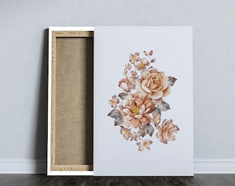 Floral Canvas Print, Botanical Home Decor, Flower Wall Art