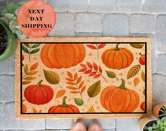 Pumpkin Decor Doormat, Thanksgiving Gift, Porch Decor, Coir Doormat, Thanksgiving Decor, Autumn Decor, Welcome Doormat, Halloween Pumpkin