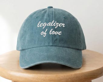 Embroidered Legalizer Of Love Baseball Cap, Embroidery Wedding Gift, Wedding Officiant Hat, Wedding Organizer Hat, Vintage 100% Cotton Hat