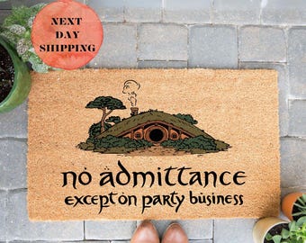 No Admittance Geek Chic Doormat, Movie Lover Gift, Lord Of Rings, Doormat Outdoor, Front Decor, Trendy Doormat, Except on Party Business
