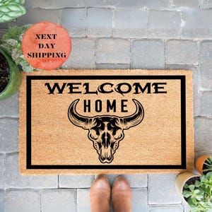 Western Welcome Home Doormat, Western Doormat, Welcome Mat, New Home Gift, Doormat Outdoor, Front Door Decor, Western Gift, Cowboy Gift