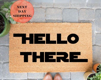 Obi Wan Kenobi Hello There Doormat, Star Wars Welcome Mat, Star Wars Lovers, Doormat Outdoor, Hello There, Star Wars Doormat, Movie Doormat