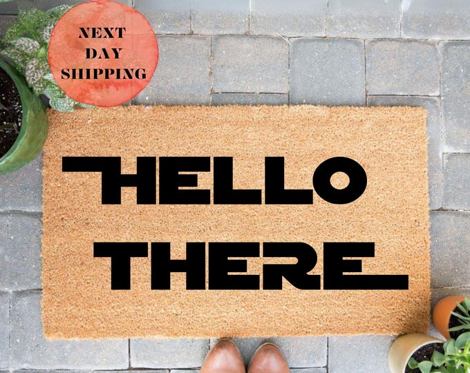 Obi Wan Kenobi Hello There Doormat, Star Wars Welcome Mat, Star Wars Lovers, Doormat Outdoor, Hello There, Star Wars Doormat, Movie Doormat
