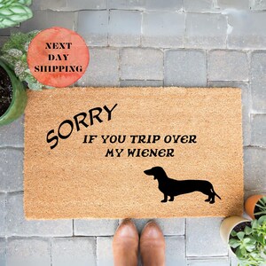 Wiener Doormat, Funny Gift, Dachshund Doormat, Funny Sausage Dog Doormat, Dog Lover Gift, Dog Welcome Mat, New Home Gift, New Home Decor