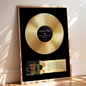 Custom Plaque Print, Vinyl Record Plaque Art, Personalized Music Wall Art, Couples Gift, Anniversary Gift, Photo Frame, Music Art Print