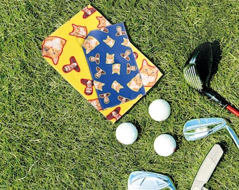Toalla de golf, regalo de golf para papá, toalla de golf para esposo, toalla de golf con gato, toalla de golf colorida, regalo para amantes de los deportes, regalo de golf para mujeres, regalo de toalla de golf