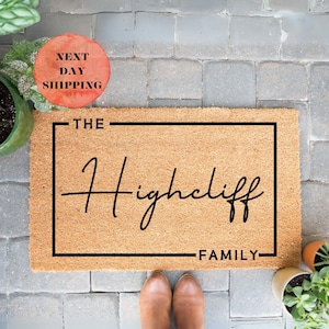 Custom Door Mat, Outdoor, Last Name Doormat, Front Door Decor, Housewarming Gift, Realtor Gift, Closing Gift, Personalized Welcome Doormat