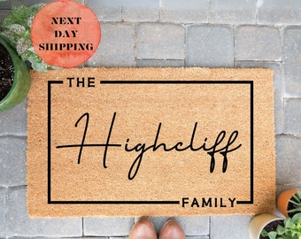 Custom Door Mat, Outdoor, Last Name Doormat, Front Door Decor, Housewarming Gift, Realtor Gift, Closing Gift, Personalized Welcome Doormat