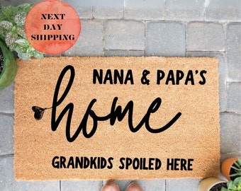 Personalized Grandparents Doormat, Natural Coconut Fiber Welcome Mat