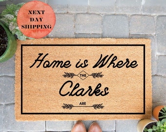 Custom Doormat, Personalized Housewarming Gift, Wedding Gift, Closing Gift, Welcome Mat, Gifts for Mom, Front Door Decor, New Home Gift