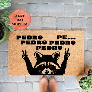 Meet Pedro the Dancing Raccoon Door Mat, Funny Meme Doormat, Funny Racoon Mat,  Dancing Raccoon Doormat, Welcome Mat, Housewarming Gift