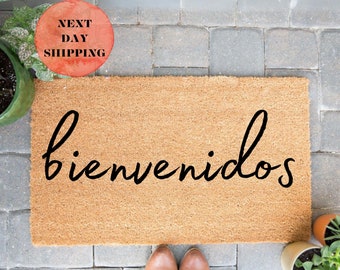 Bienvenidos doormat, Personalized Doormat, Custom Door Mat, Welcome Mat, Spanish Doormat, Espanol Home Decor, Realtor Gift, Hispanic Gift