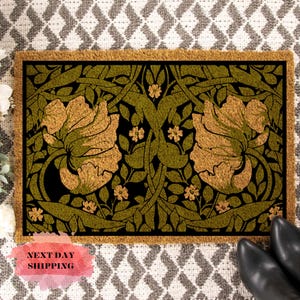 Vintage Flowers - I Am Black Queen Rubber Doormat DT02