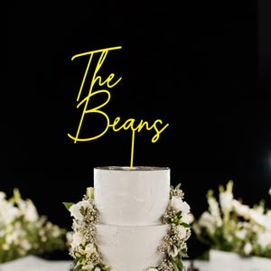 Custom Cake Topper, Cake Topper, Engagement Cake Topper, Last Name Cake Topper, Topper for Wedding, Gold Cake Topper, Customized Topper