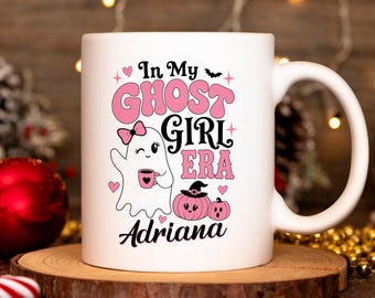 Personalized Ghost Girl Era Mug, Halloween Ceramic Mug, Spooky Season, Gift for Girls