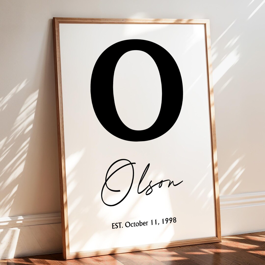 Personalized Family Name Print, Custom Wooden Monogram, Housewarming ...