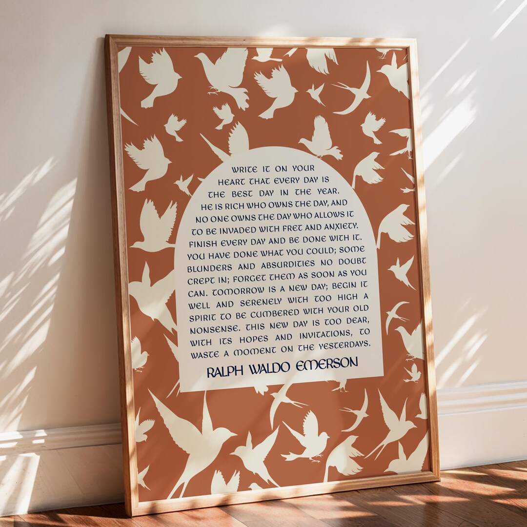 Ralph Waldo Emerson Write It on Your Heart Wall Art, Modern Art Print ...