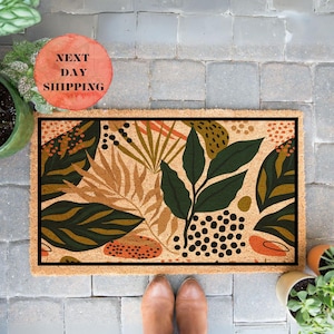 Floral Doormat, Colorful Welcome Mat, Housewarming Gift, Home Gift, Front Door Mat, Closing Gift, Home Decor, Wildflower Mat, Front Doormat