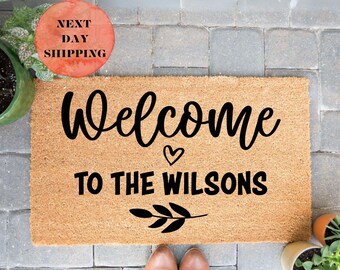 Personalized Family Name Doormat, Coconut Fiber Welcome Mat