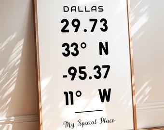 Custom Location Coordinates Print, Custom Location Print, Wedding Gift, Couple Gift, Printable Wall Art, Anniversary Gift, Framed Wall Art