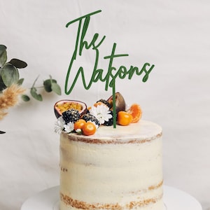 Custom Wedding Cake Topper, Cake Topper, Acrylic Cake Topper, Engagement Cake Topper, Last Name Cake Topper, Topper for Wedding, Cake Topper