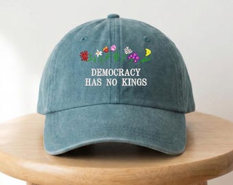 Casquette brodée La démocratie n'a pas de rois, casquette trucker en coton vintage