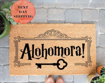 Alohomora Welcome Doormat, Magical Decor, Housewarming Gift, Front Door Mat, Outdoor Mat, New Home Gift, Coir Mat, Wizard Doormat, Doormat