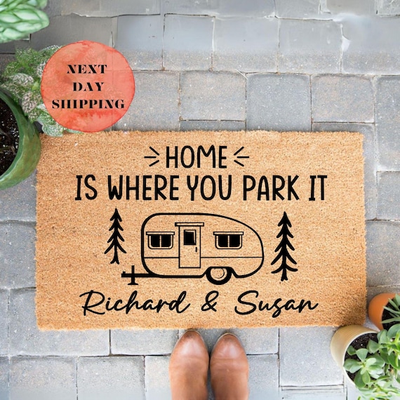 Custom Name Camper Doormats with Heavy-Duty 24x16 30x18 Inch Non-Slip Campi Personalized Welcome To Our Campsite Doormat - Custom Text