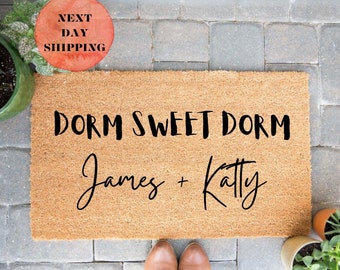 Dorm Sweet Dorm Doormat, Housewarming Gift, Student Name Doormat, Personalized Doormat, Custom Welcome Mat, Personalized Gift, Student Gift