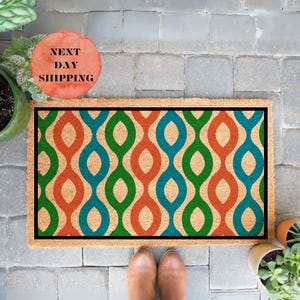 Mid Century Modern Doormat, Welcome Mat, Retro Front Door Decor, Mid Century Modern Mat, Housewarming Gift, Vintage Mat, New Home Decor