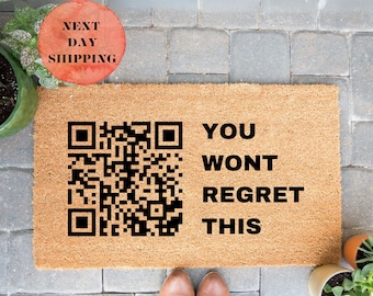 Custom QR Doormat, Front Door Decor, Welcome Doormat, New Home Gift, QR Welcome Mat, Housewarming Gift, Cute Gift, Outdoor Mat, Home Decor