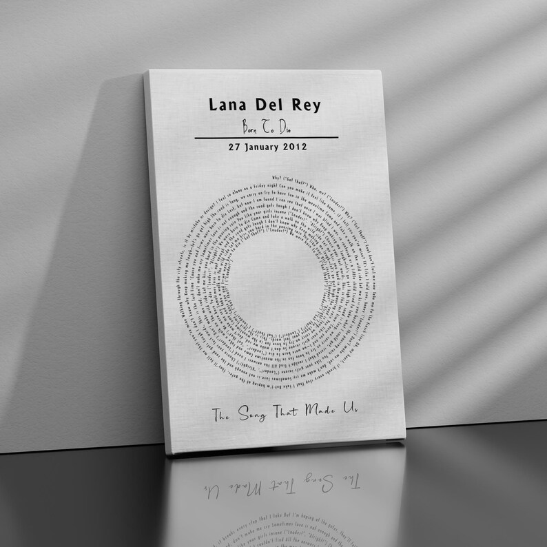 Song Lyric Canvas Print, Couple Gift, Anniversary Gift, Gift for Mom