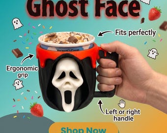 Ghost Face Ice Cream Pint Holder | Scream Movie Cosy, Halloween Decor