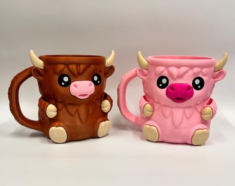 Highland Cow Ice Cream Pint Holder with Snack Drawer