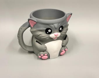 Cat Ice Cream Pint Holder with Handle - Leak Proof Reusable Sleeve