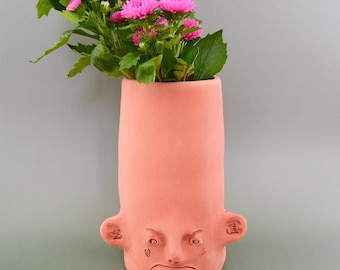 Handgefertigter Blumentopf aus Ton ""Brokkoli"""