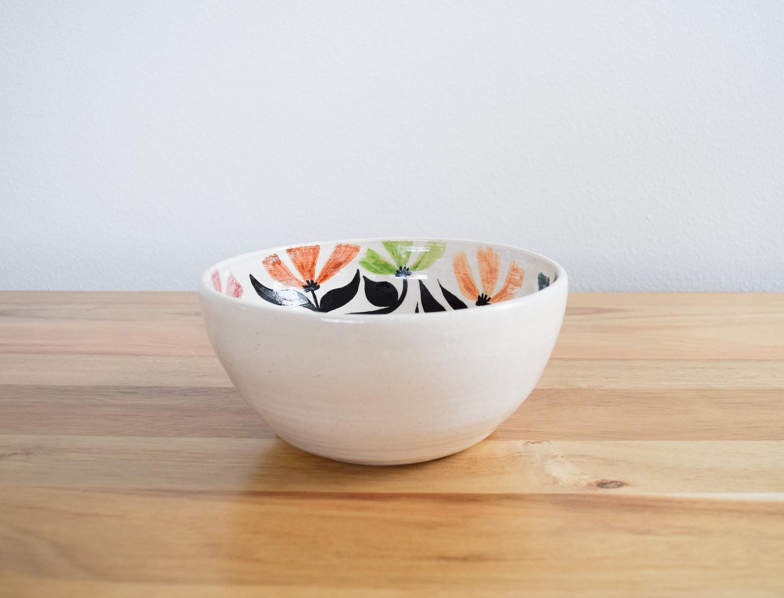 Hand Painted Flower Bowl - Etsy