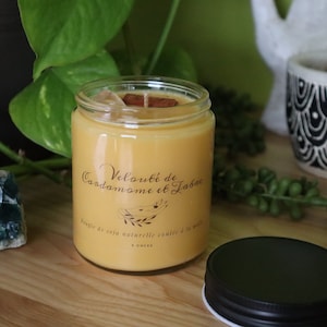 Soy Candle with Crystals and Herbs, Meditation Candle, Aromatherapy Candle, Calming Candle, Soy Wax Candle, Gift Her
