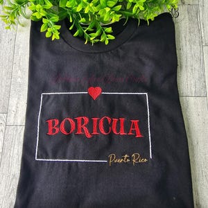 Embroidered Boricua Pride Shirt: Puerto Rico Flag, Latina Apparel