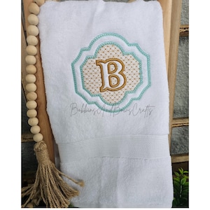 Embossed Monogram Initial Bath or Hand Towel Embroidered Monogrammed Single Letter Bath Towel, HouseWarming Gift, Wedding Gift, Home Decor