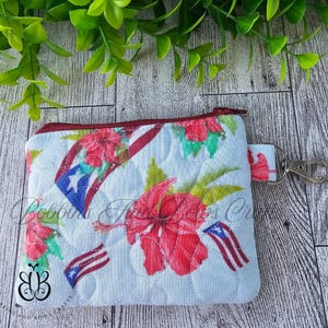 Puerto Rico Quilted Zipper Pouch: Handmade Boricua Wristlet