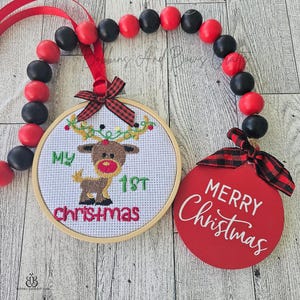 Baby First  Christmas Ornament, Embroidery Hoop Ornament,  Embroidered Christmas Gift, Gift for Baby, Keepsake Gift