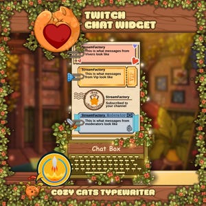 Twitch Chat Widget – Söta Katter Animerad Skrivmaskin